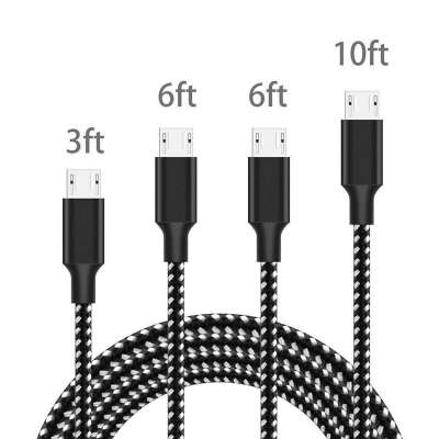 Amazon hot sales wholesale nylon braided 3ft/6ft/10ft USB data charging cables type c fast cable for iphone charger